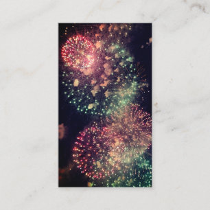 Modern Classy Typography Custom QR Code Fireworks Visitekaartje