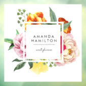 Modern Classy Waterverf Peony Floral CUSTOM Raamsticker (Vel 3)