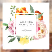 Modern Classy Waterverf Peony Floral CUSTOM Raamsticker (Vel 2)