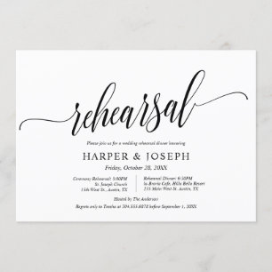 Modern Classy, Wedding Rehearsal and Dinner Kaart
