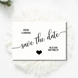 Modern Classy White Black Weddenschap BEWAART DE D Aankondigingskaart