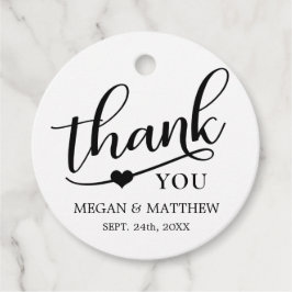 Modern Classy Zwart & Wit Bruiloft Dank u Bedankjes Labels