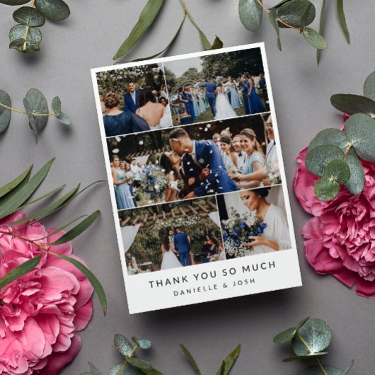 Modern Clean 5 Mariage Photo Collage Merci