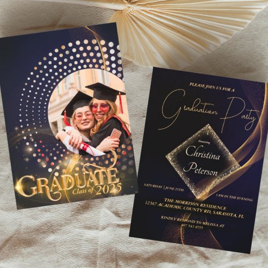 Modern Clean Chic Afstuderen Fotouitnodiging Kaart