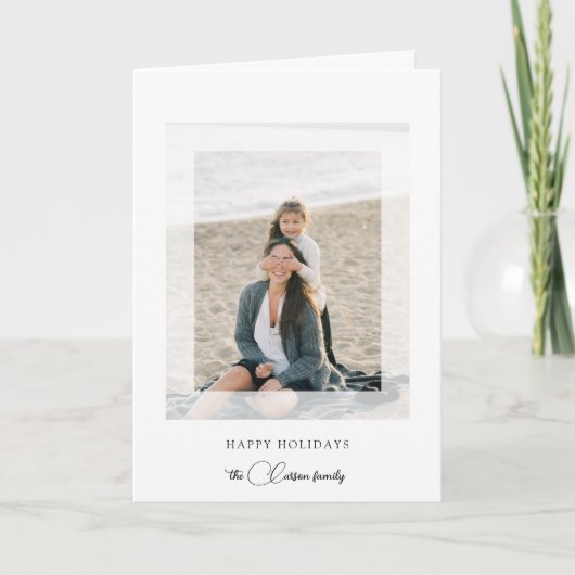 Modern Clean Chic Vakantie Foto Vouwen Kaart (Voorkant)