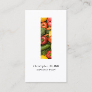 Modern Clean Colorful Vegetables Nutritionist Chef Visitekaartje