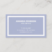 Modern Clean Pastel Blue Casual typografie Visitekaartje (Achterkant)