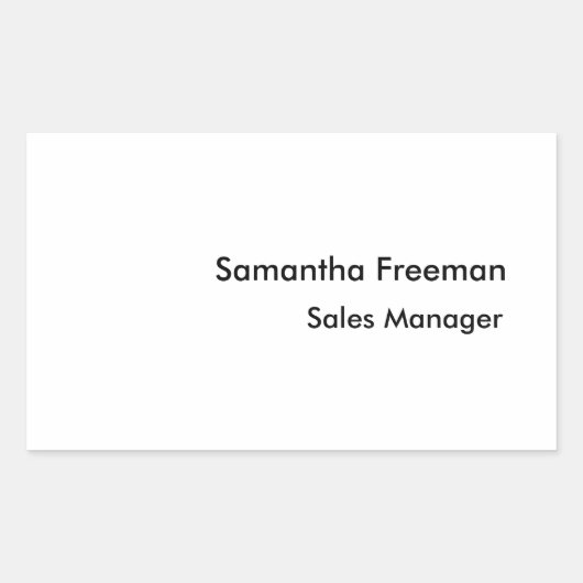 Modern Clean Plain Zwart-wit minimalistisch Rechthoekige Sticker (Voorkant)