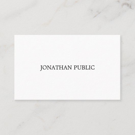 Modern Clean Professional Elegant Plain Trendy Visitekaartje (Voorkant)