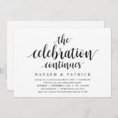 Modern Clean Rustic, Black font, Wedding Elopement Kaart (Voorkant / Achterkant)