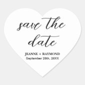 Modern Clean Save the date Bruiloft Aankondiging Hart Sticker (Voorkant)