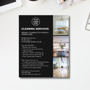 Modern Cleaning Services Foto Logo Zwart Flyer