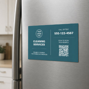Modern Cleaning Services Logo QR Magnetische Kaart