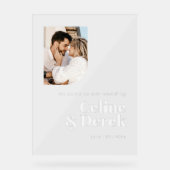 Modern Clear Wedding Photo Welcome Acrylic Sign (Recto)