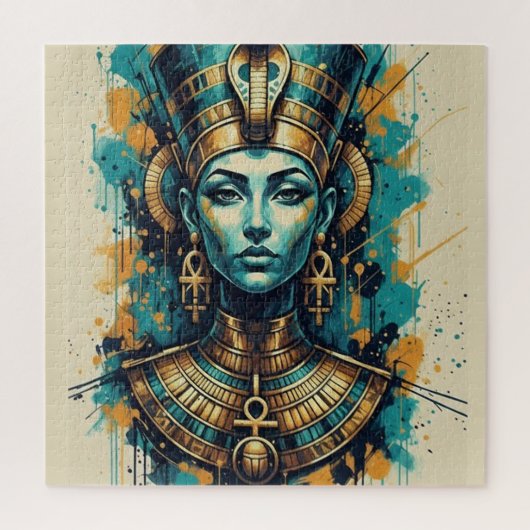 Modern Cleopatra – Abstract Liquid Colors Art Legpuzzel (Verticaal)