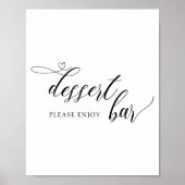 Modern Clligraphy Wedding Dessert Bar Sign Poster (Voorkant)