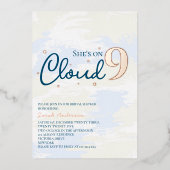 Modern Cloud Nine Vrijgezellenfeest Roos Gold Folie Uitnodiging (Voorkant)