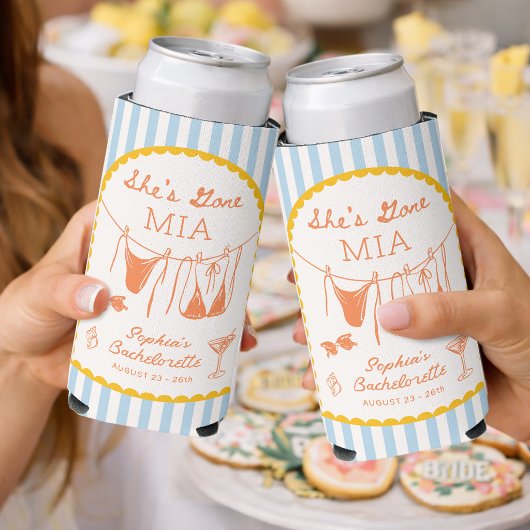 Modern Coastal Bachelorette Party Can Coolers