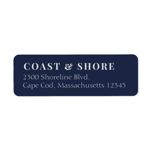 Modern Coastal Blue Return Address Labels (Voorkant)