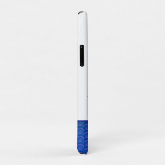Modern Coastal Blue Seashell Monogram Case-Mate iPhone Case (Achterkant/rechts)