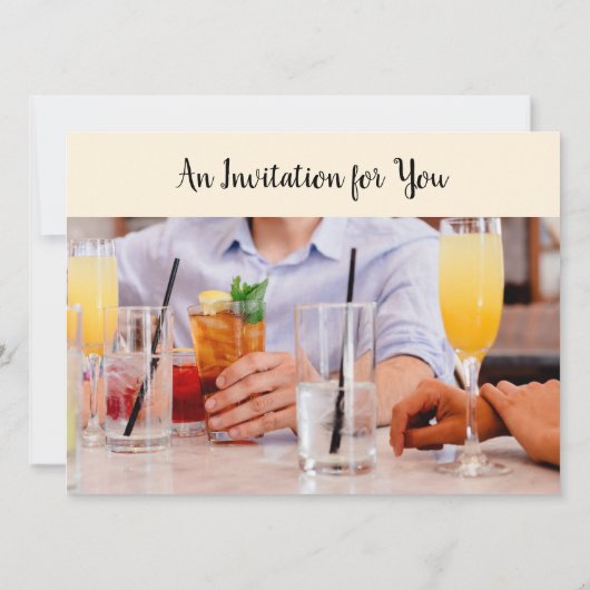 Modern Cocktail Birthday Party Kaart (Achterkant)