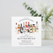 Modern Cocktail Retirement Party Invitation Kaart (Staand voorkant)