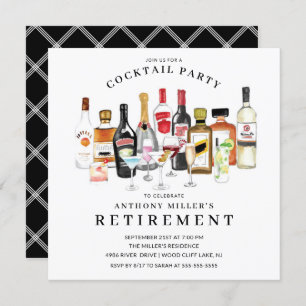 Modern Cocktail Retirement Party Invitation Kaart