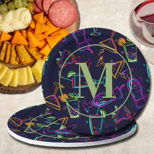 Modern Cocktails Happy Hour Monogram Bord