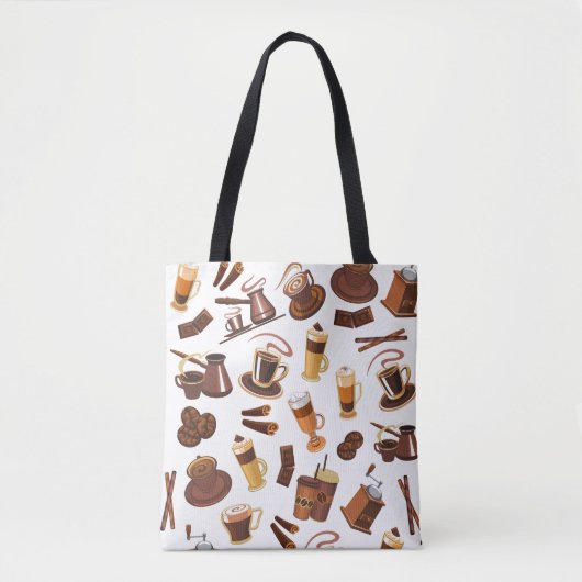 Modern Coffee Lover Pattern Draagtas (Voorkant)