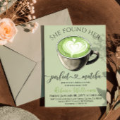 Modern Coffee Theme Perfect Matcha Bridal Shower Kaart