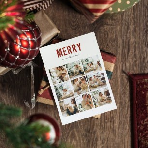 Modern Collage Family Photo   Happy Holiday MEERY