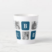 Modern Collage Foto Blue Best Hubby Ever Gift Latte Mok (Voorkant)