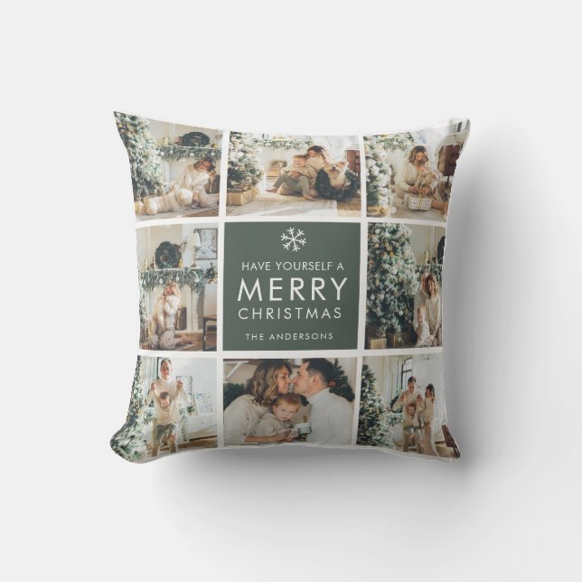 Modern Collage “Merry Christmas” Multi Photo  Buitenkussen (Voorkant)
