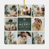 Modern Collage “Merry Christmas” Multi Photo Keramisch Ornament (Achterkant)