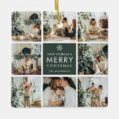 Modern Collage “Merry Christmas” Multi Photo Keramisch Ornament (Voorkant)