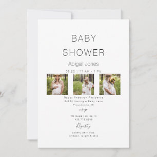Modern Collage Mom-to-be 3 Foto Baby shower Kaart