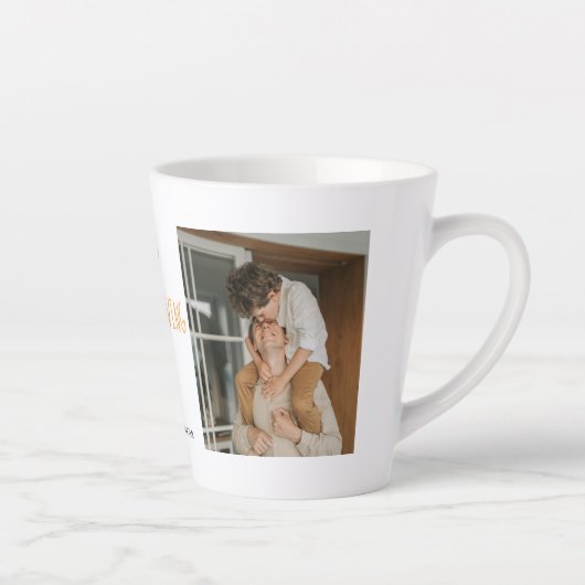 Modern Collage Photo & Happy Thanksgiving Dad Latte Mok (Rechts)