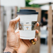 Modern Collage Photo & Happy Thanksgiving Dad Papieren Bekers