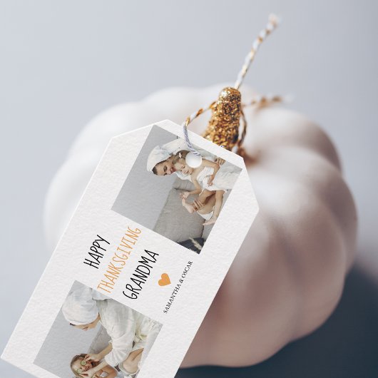 Modern Collage Photo Happy Thanksgiving Grandma Cadeaulabel