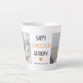 Modern Collage Photo Happy Thanksgiving Grandma Latte Mok (Voorkant)
