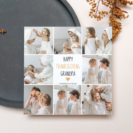 Modern Collage Photo Happy Thanksgiving Grandpa