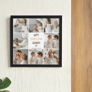 Modern Collage Photo Happy Thanksgiving Grandpa Poster