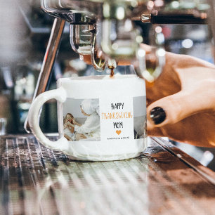 Modern Collage Photo Happy Thanksgiving mama Espresso Kop