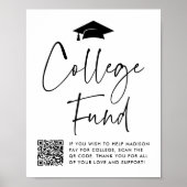 Modern College Fund Afstuderen QR Code Sign Poster (Voorkant)