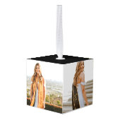 Modern College of High School Elegant Afstuderen Kubus Ornament (Achter hoekig)