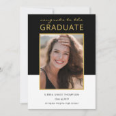 Modern Color Block Photo Afstuderen Celebration Kaart (Voorkant)