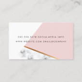 Modern Color Block | Roze | Marmer Visitekaartje (Achterkant)