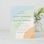 Modern Color Block Wedding Invitation (Debout devant)