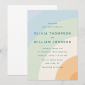 Modern Color Block Wedding Invitation (Devant / Derrière)