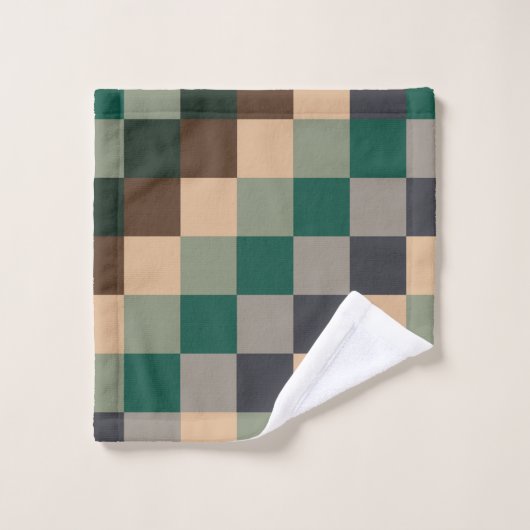 Modern Color Checks Checkerboard (Gant de toilette)